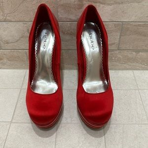 bebe Platform Red Stiletto Heels Size 8